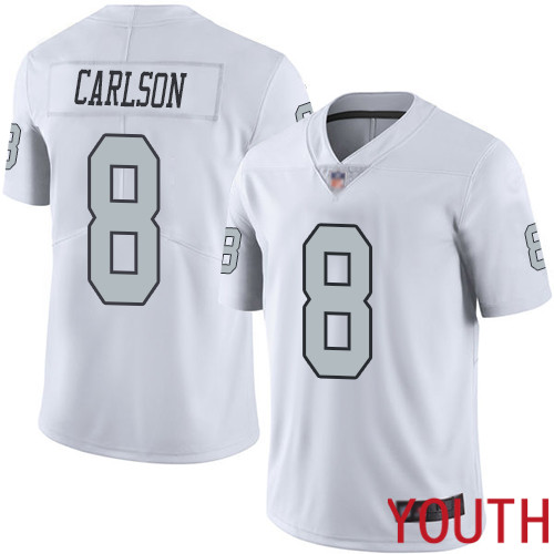 Oakland Raiders Limited White Youth Daniel Carlson Jersey NFL Football #8 Rush Vapor Untouchable Jersey